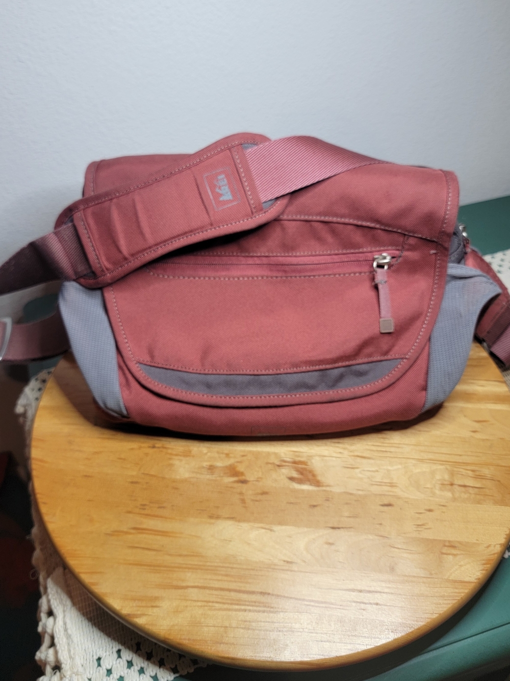 REI Rust Red and Gray Messenger/Travel Crossbody Bag